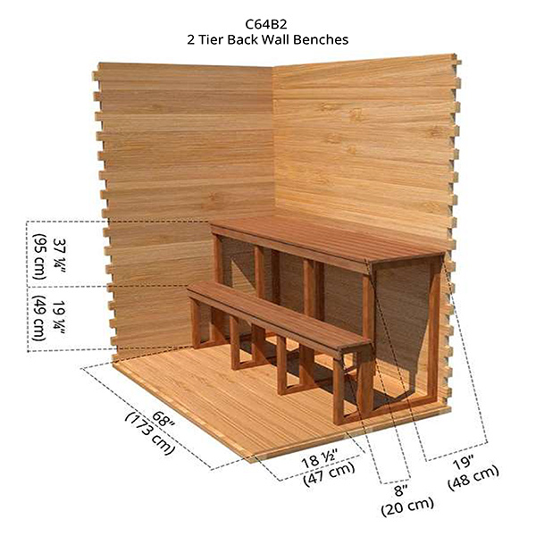 2 Tier Back Wall Bench