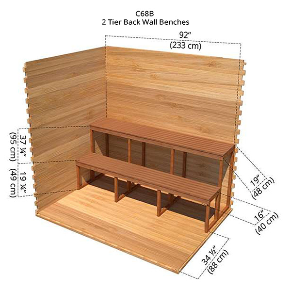 2 Tier Back Wall Bench