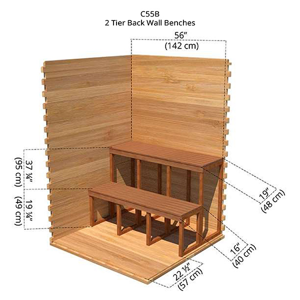 2 Tier Back Wall Benches