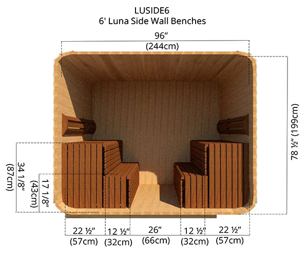 6' Luna Side Wall Benches 2