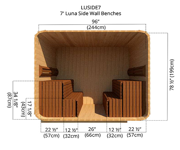 7' Luna Side Wall Benches 2
