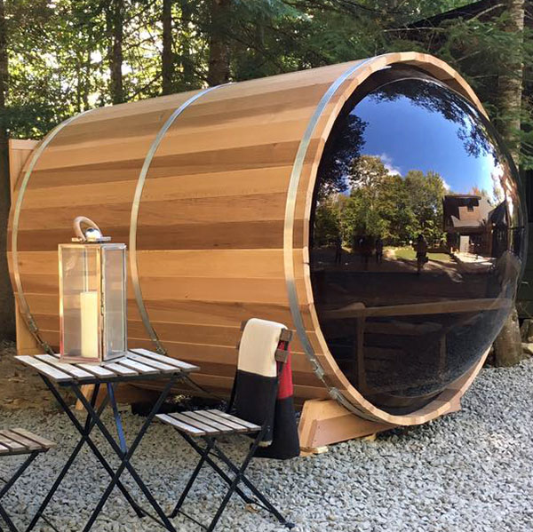 7'x7' (214x214cm) Panoramic Sauna - Clear Cedar 2