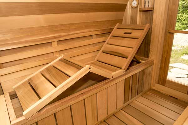 7'x7' (214x214cm) Panoramic Sauna - Clear Cedar 4
