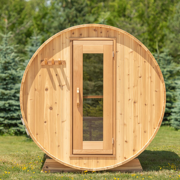 7'x7' (214x214cm) Panoramic Sauna - Knotty Cedar 6