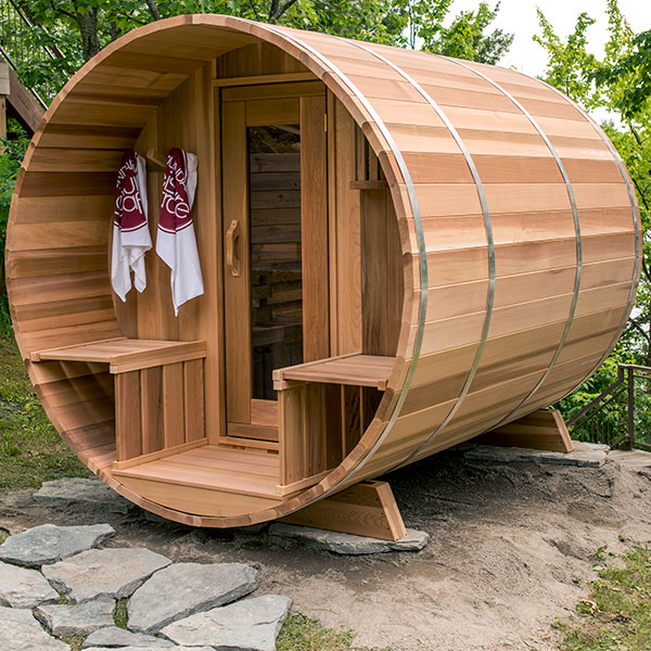 7'x8' (214x244cm) Panoramic Sauna with Porch-Clear Cedar 2