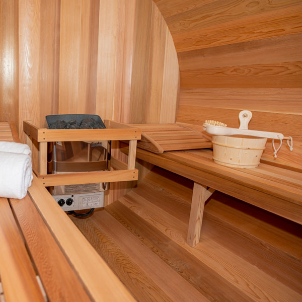 7'x8' (214x244cm) Panoramic Sauna with Porch-Clear Cedar 3