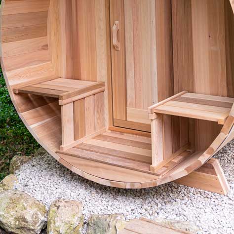 7'x8' (214x244cm) Panoramic Sauna with Porch-Clear Cedar 7