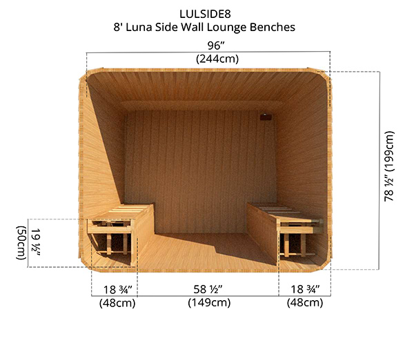 8' Luna Side Wall Lounge Benches 1