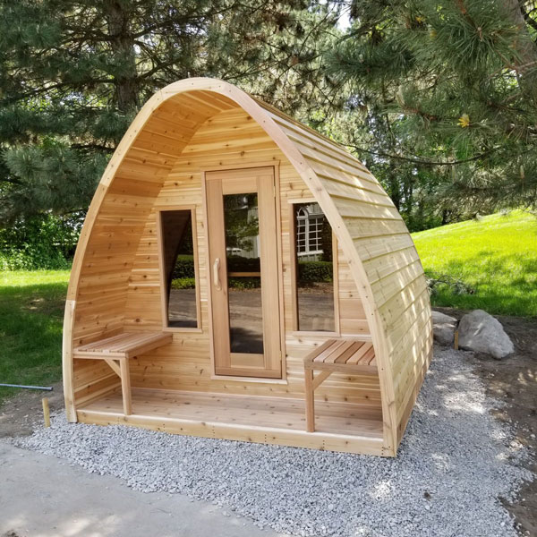 8x6 (244x182cm) POD Sauna with Porch -Knotty Cedar 1