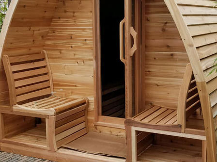 8x6 (244x182cm) POD Sauna with Porch -Knotty Cedar 6
