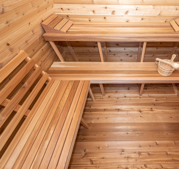 8x7 (244x214cm) POD Sauna -Knotty Cedar 4