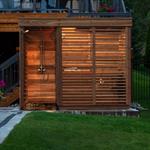 CU582D Outdoor Pure Cube Sauna -  Knotty Red Cedar