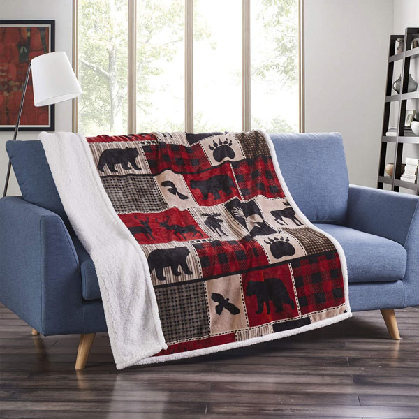Cottage Flannel Sherpa Throw 1