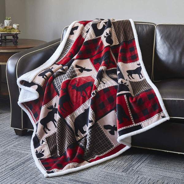 Cottage Flannel Sherpa Throw 2