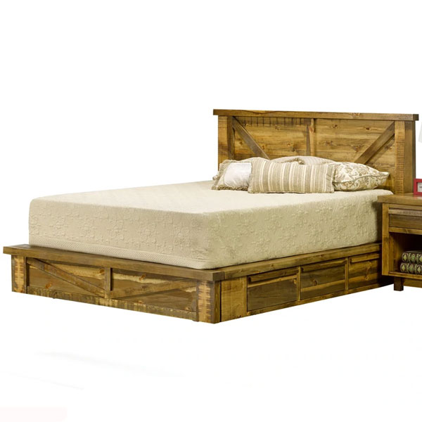 Platform Bed with Drawers - Double