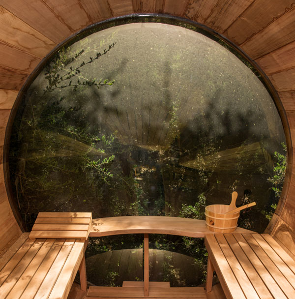 Standard Sauna Benches & Flat Floor - 7x6 Panoramic Full Length
